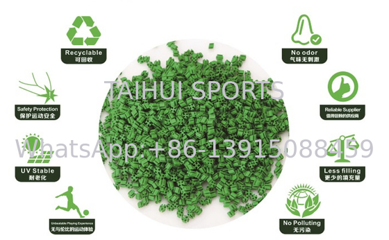 FIFA'da kullanılan doldurma granülü yapay çim sistemi TPE Termal plastik elastomer düşük yoğunluklu UV direnci T12R