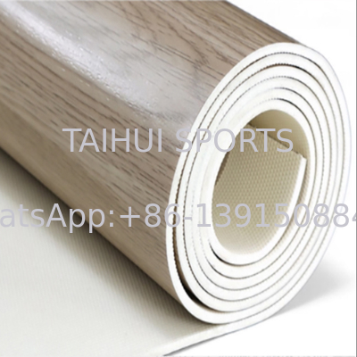 Basketbol/ Voleybol/ Masa Tenisi/ Badminton/ Pickleball Sahası için Modern Çevre Dostu 3.5mm-8mm Dayanıklı Spor Zemin Kaplaması Ahşap Desenli