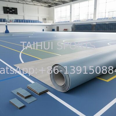 3.5-10mm Thickness PVC Sports Flooring Super Wear-Resistant and Waterproof for Indoor Basketball Volleyball Courts