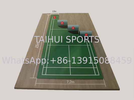 Basketbol/ Voleybol/ Masa Tenisi/ Badminton/ Pickleball Sahası için Modern Çevre Dostu 3.5mm-8mm Dayanıklı Spor Zemin Kaplaması Ahşap Desenli